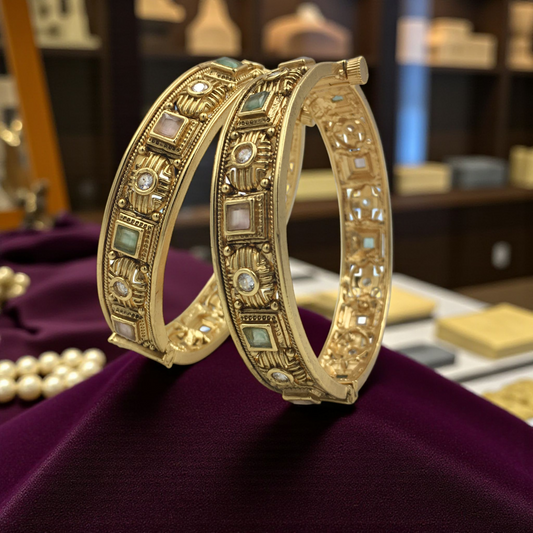 ZEBA RAJWADI BRASS BANGLES