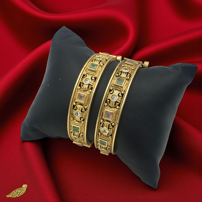 ZEBA RAJWADI BRASS BANGLES