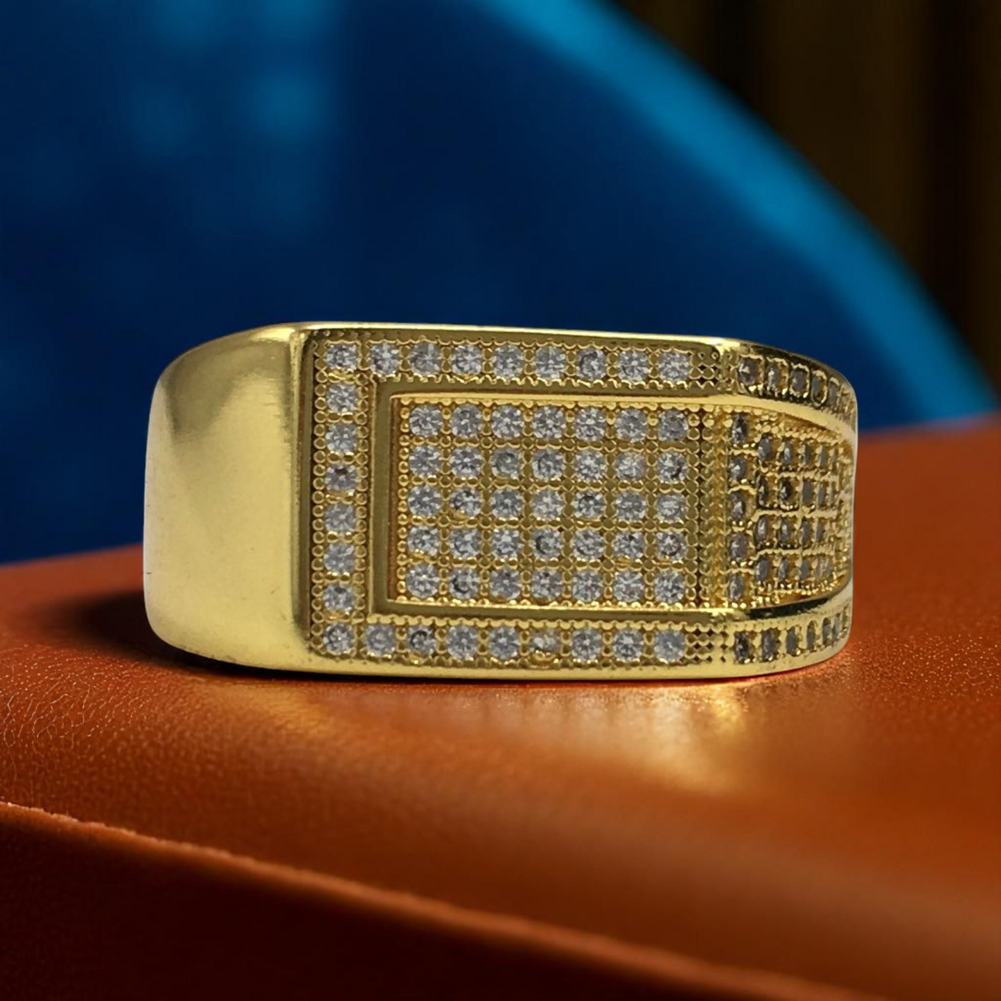 RIDANSH AMERICAN DIAMOND MICRO GOLD PLATED RING
