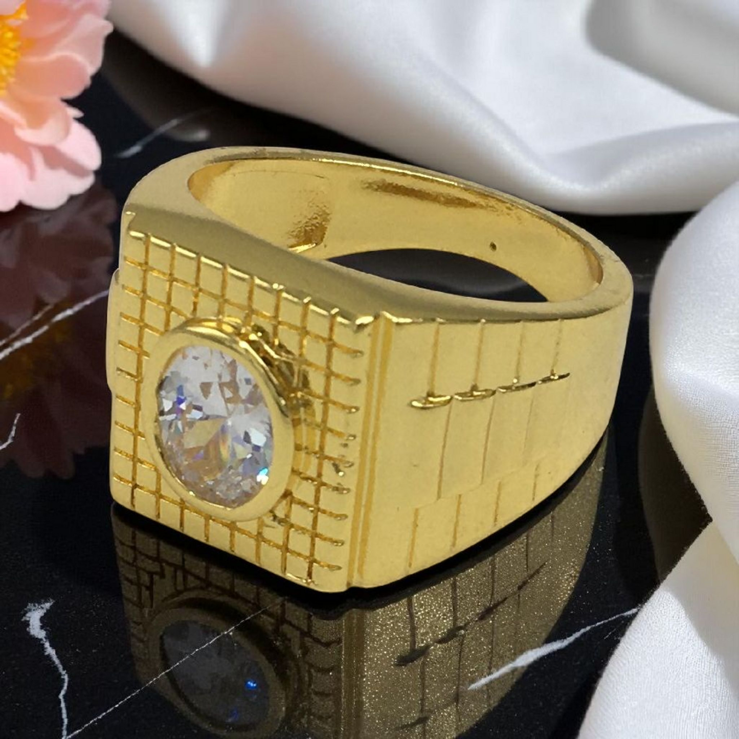 RIHAN DIAMOND MICRO GOLD PLATED RING