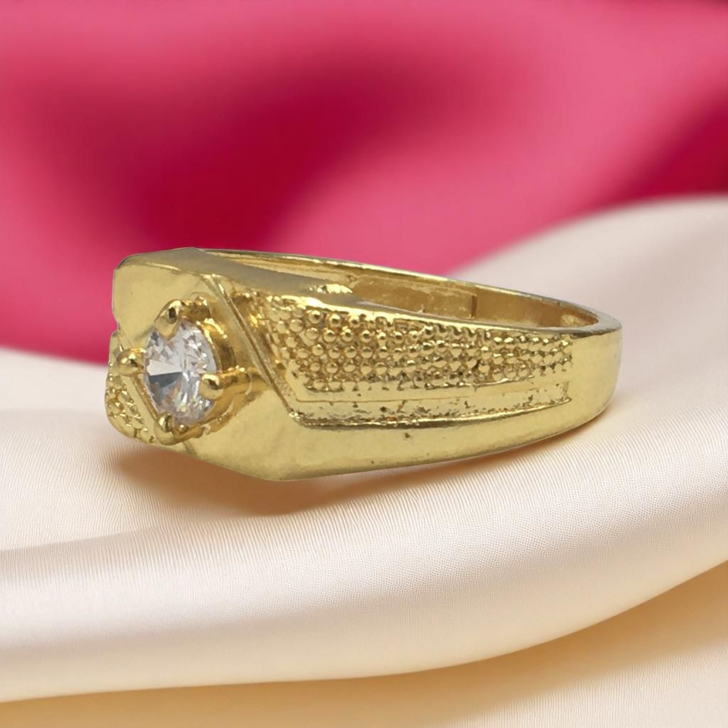 LAVISH AMERICAN DIAMOND MICRO GOLD PLATED RING