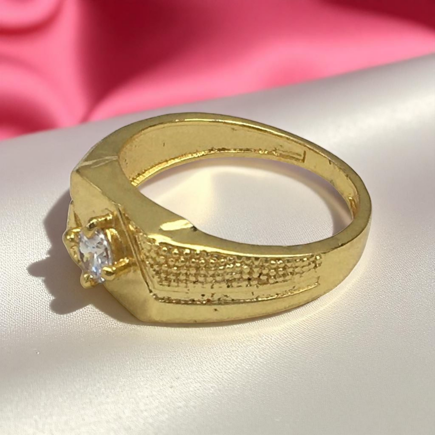 LAVISH AMERICAN DIAMOND MICRO GOLD PLATED RING