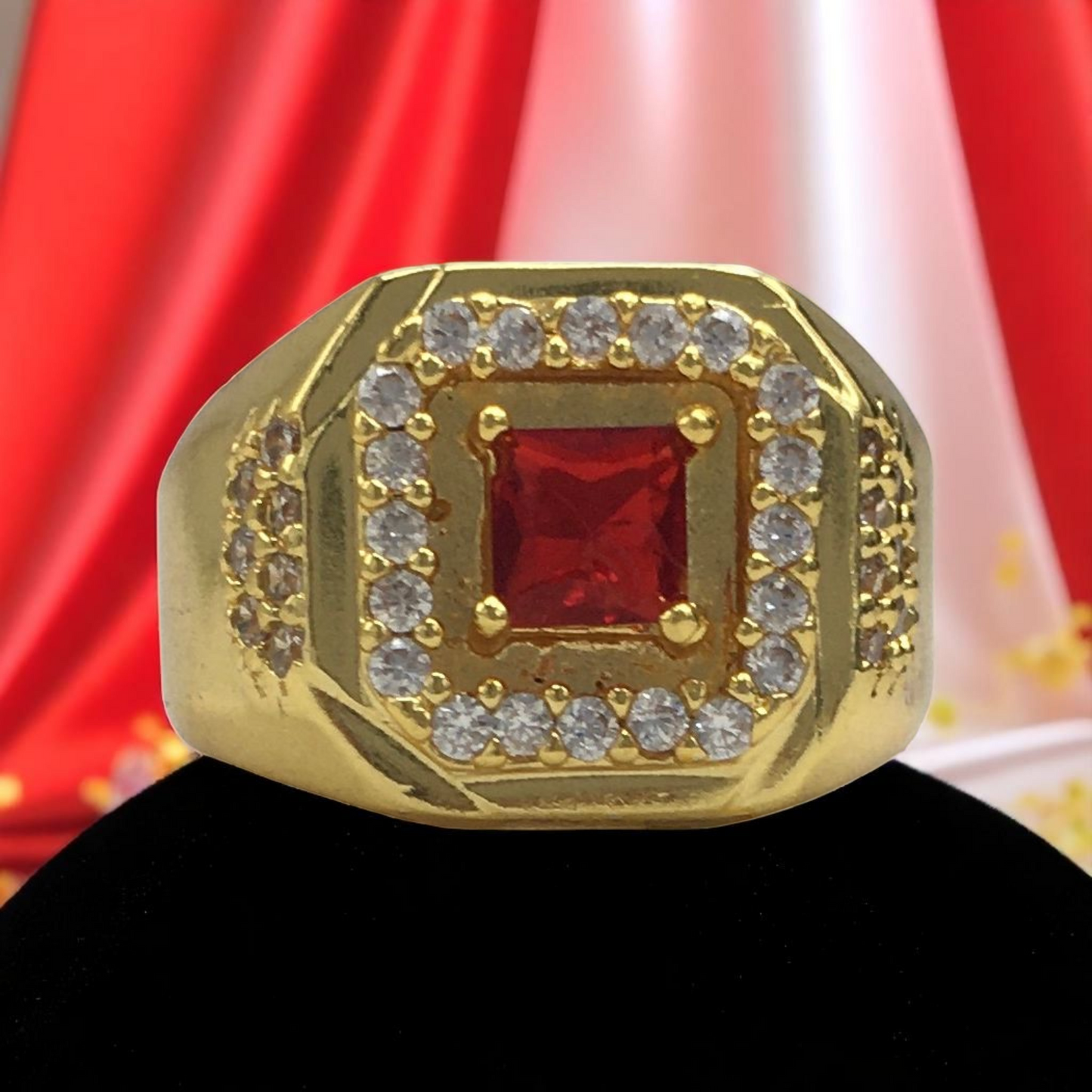 MISHIK AMERICAN DIAMOND MICRO GOLD PLATED RING