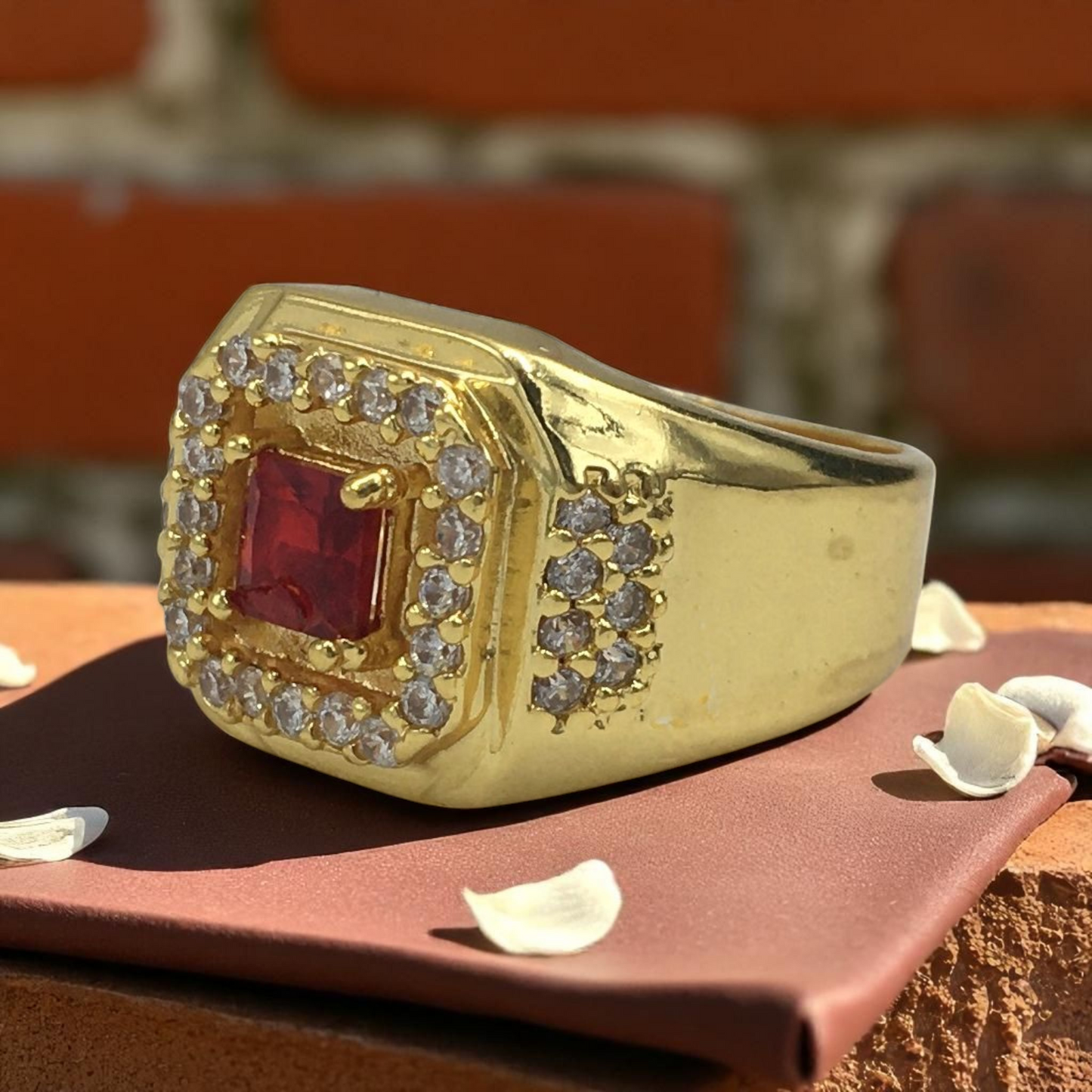 MISHIK AMERICAN DIAMOND MICRO GOLD PLATED RING