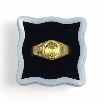 AURMEN GOLDEN AURA SIGNET MEN'S RING