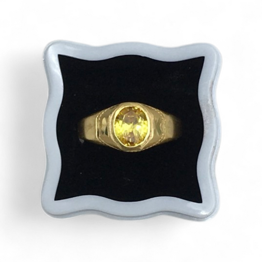 AURMEN GOLDEN AURA SIGNET MEN'S RING