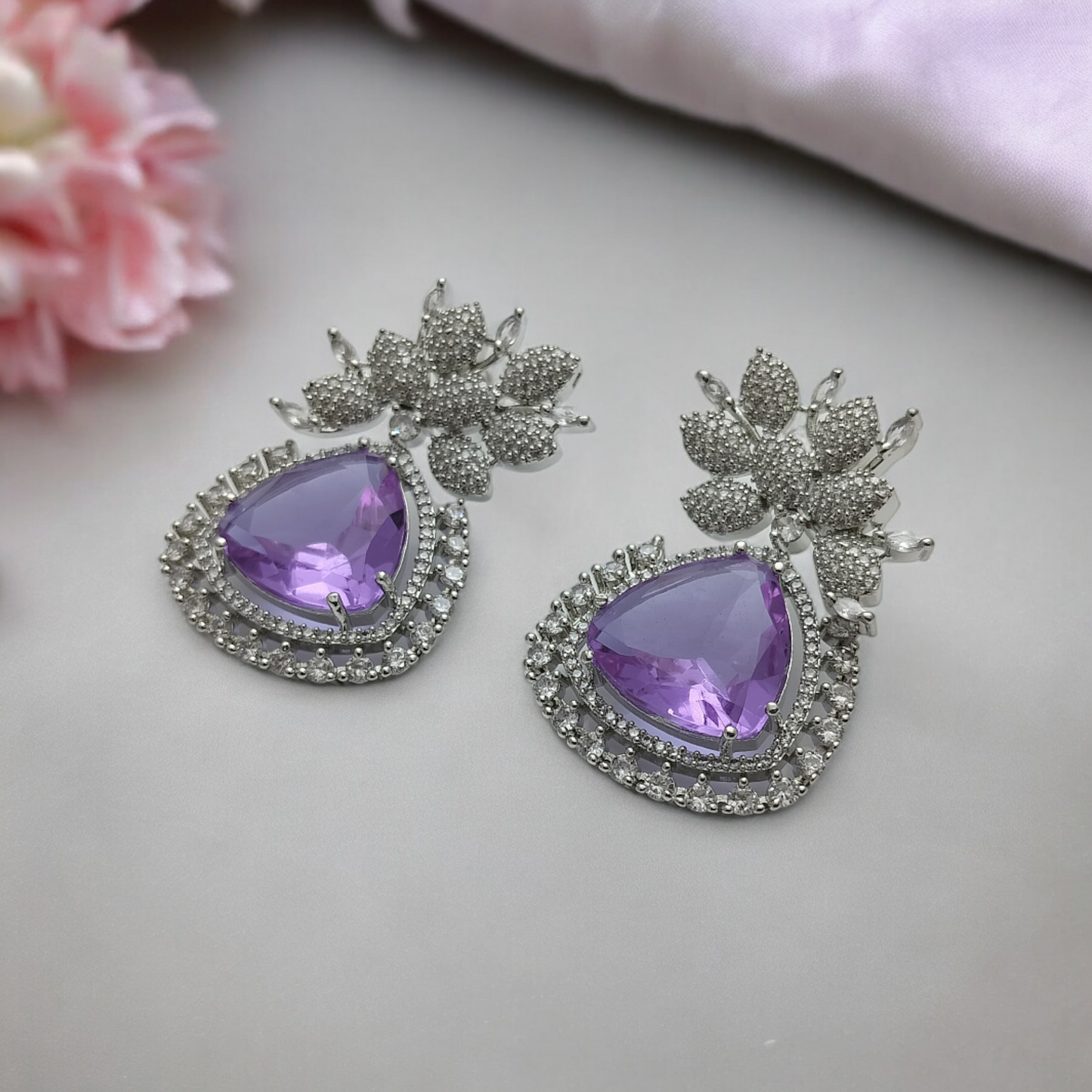 LILAC SPARKLE NECKLACE AND EARRINGS SET