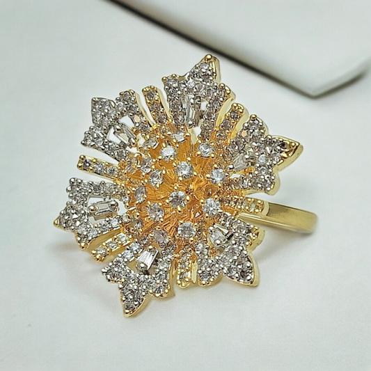 BLOSSOM BEAUTY WHITE ZIRCONIA ADJUSTABLE RING