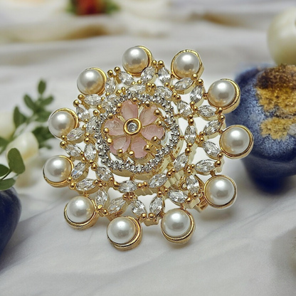 PINK ZIRCONIA ADJUSTABLE RING