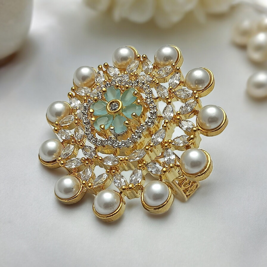 MINT ZIRCONIA ADJUSTABLE RING