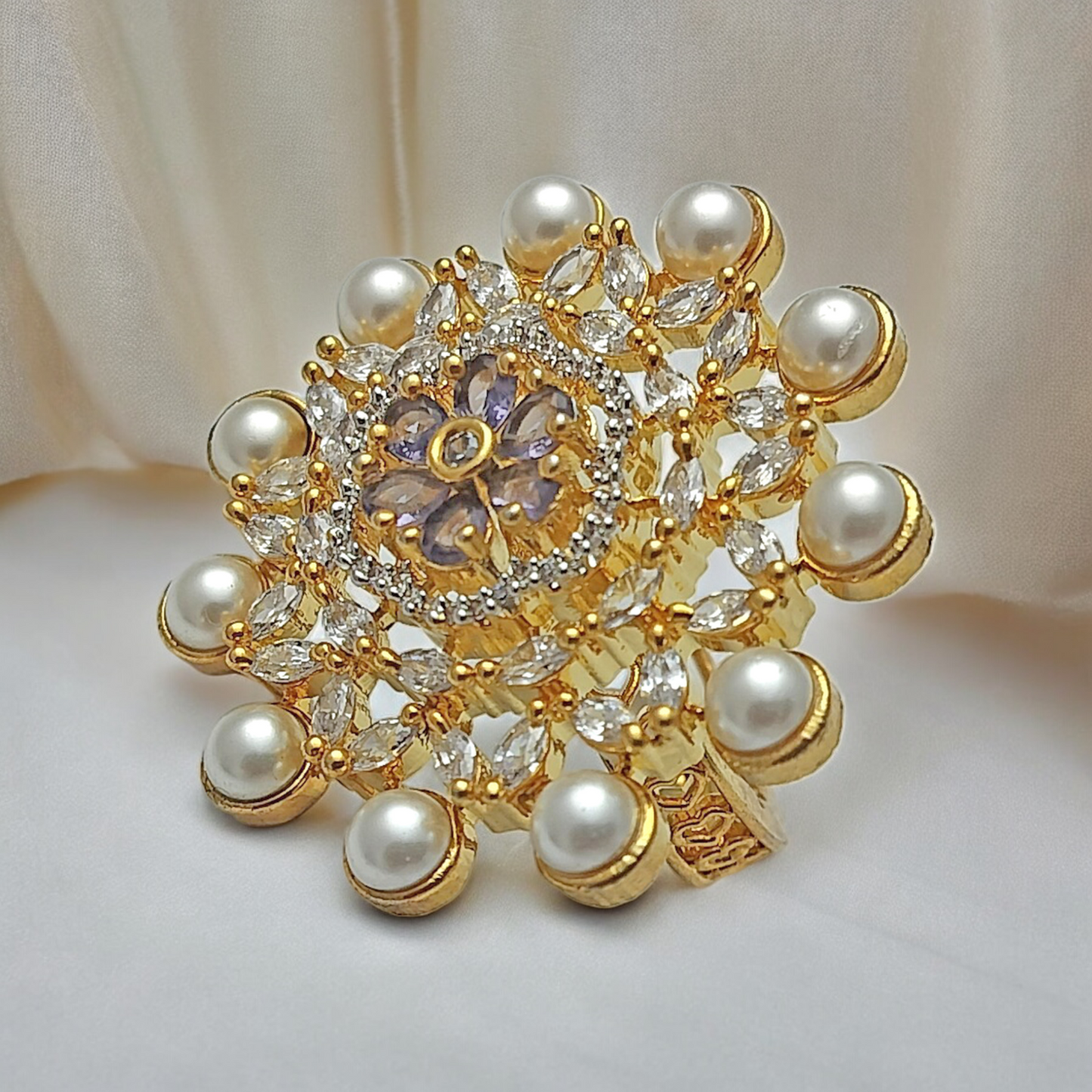 PURPLE ZIRCONIA ADJUSTABLE RING