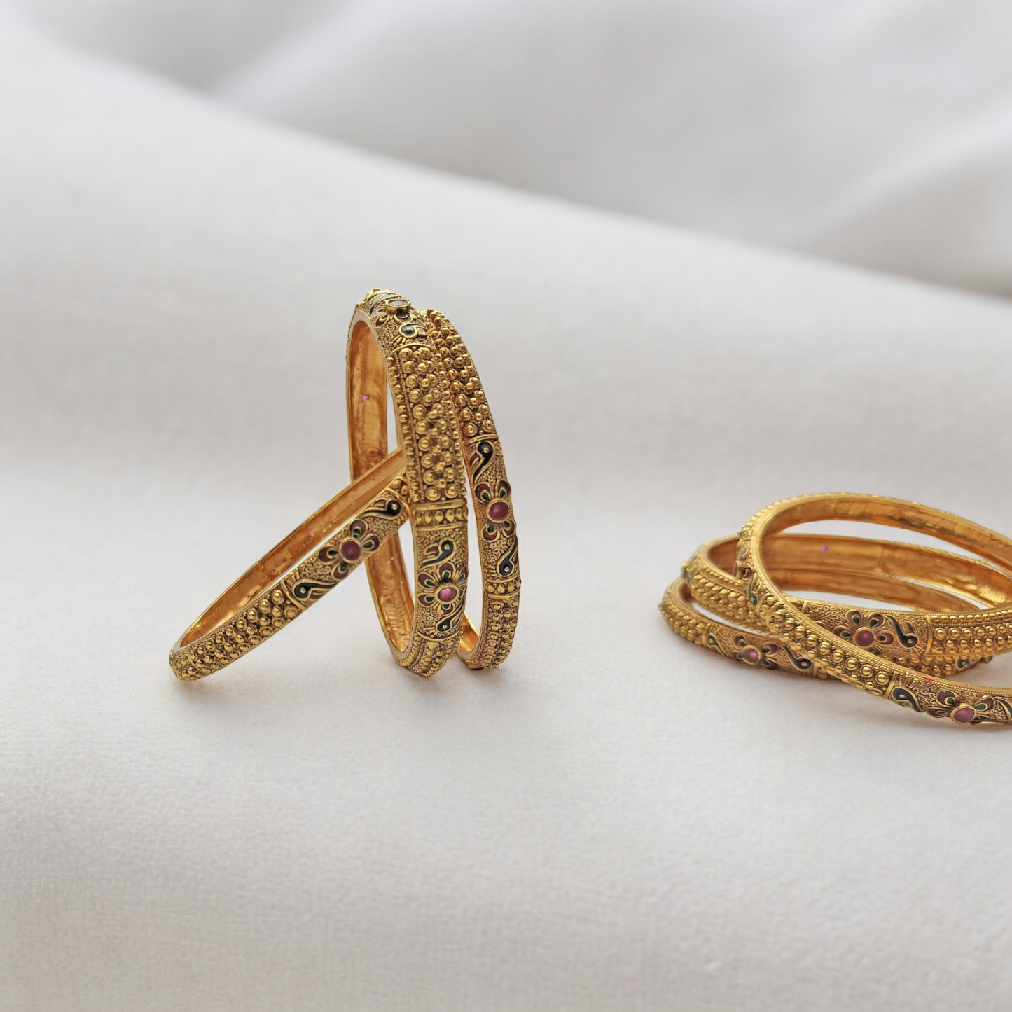 MEENAKARI MAJESTY BRASS BANGLE SET