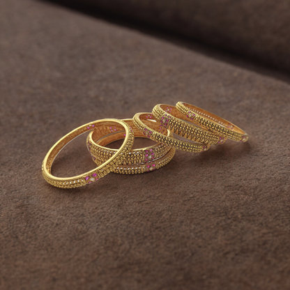 CRIMSON SNOW BRASS BANGLE SET