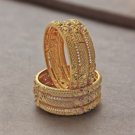 KRITI ROSE BRASS BANGLE SET