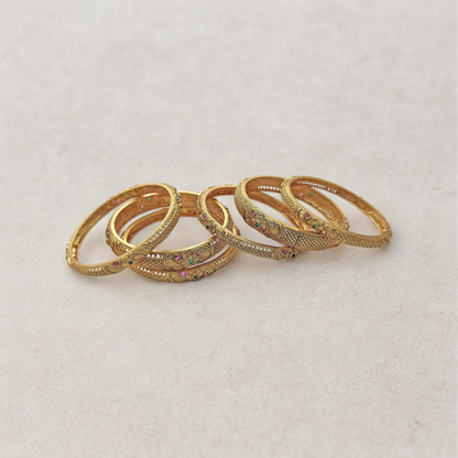KRITI ROSE BRASS BANGLE SET