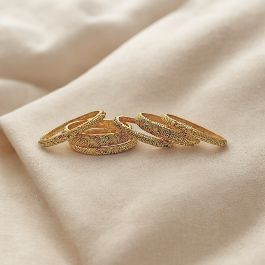 KRITI ROSE BRASS BANGLE SET
