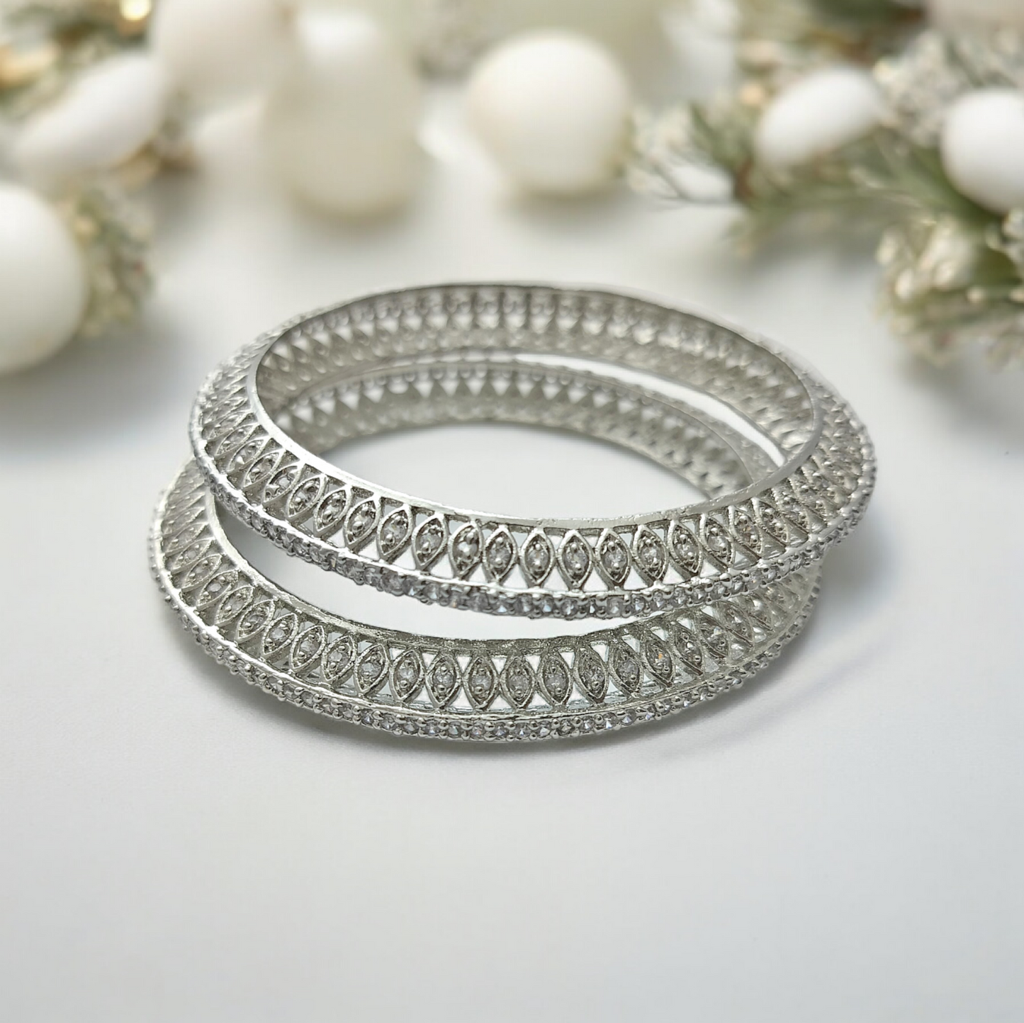 AURORA BLISS SILVER AD BANGLE SET