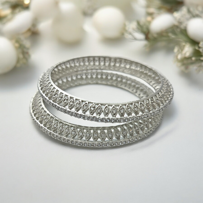 AURORA BLISS SILVER AD BANGLE SET