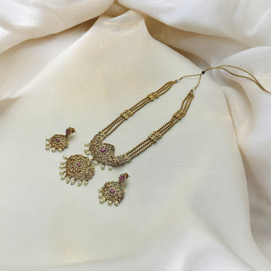 MEENAKSHI LONG TEMPLE NECKLACE SET