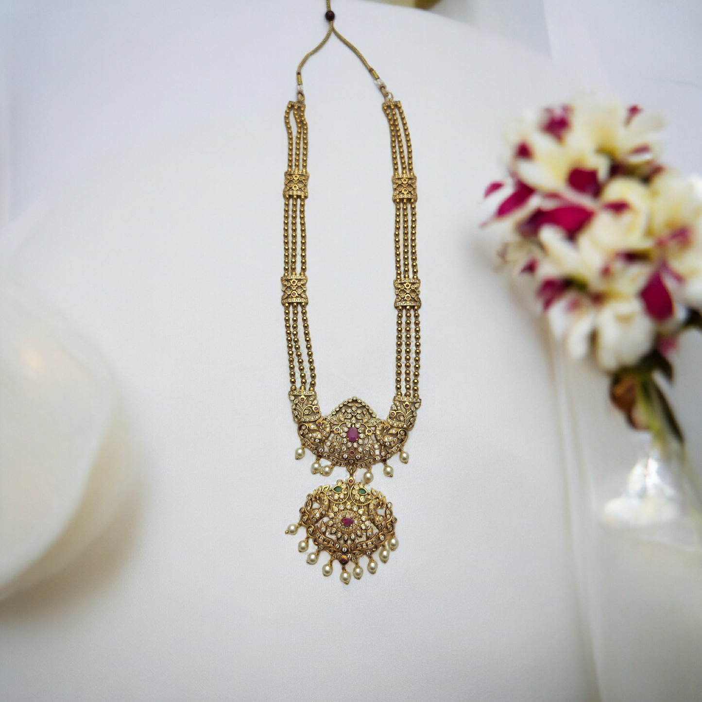 MEENAKSHI LONG TEMPLE NECKLACE SET