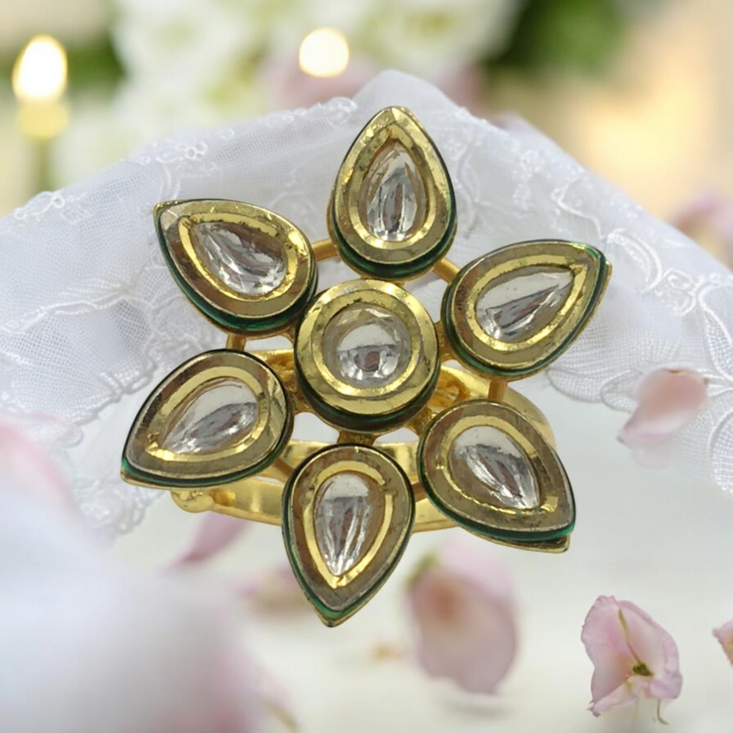 VANYA KUNDAN ADJUSTABLE RING