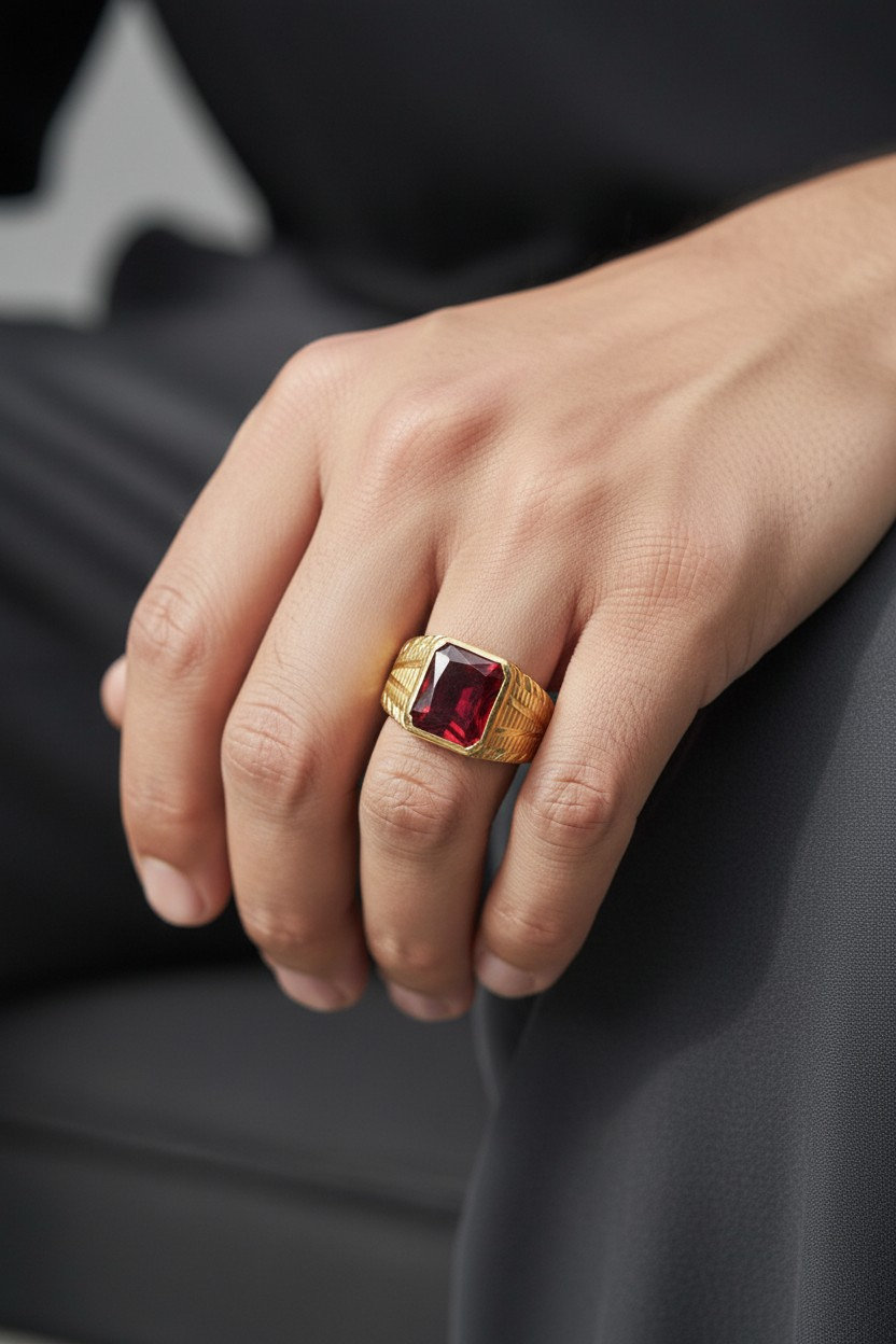 RUBY POWER MEN'S RING