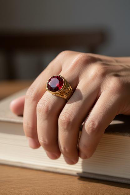 RUBY MAJESTIC MEN'S RING