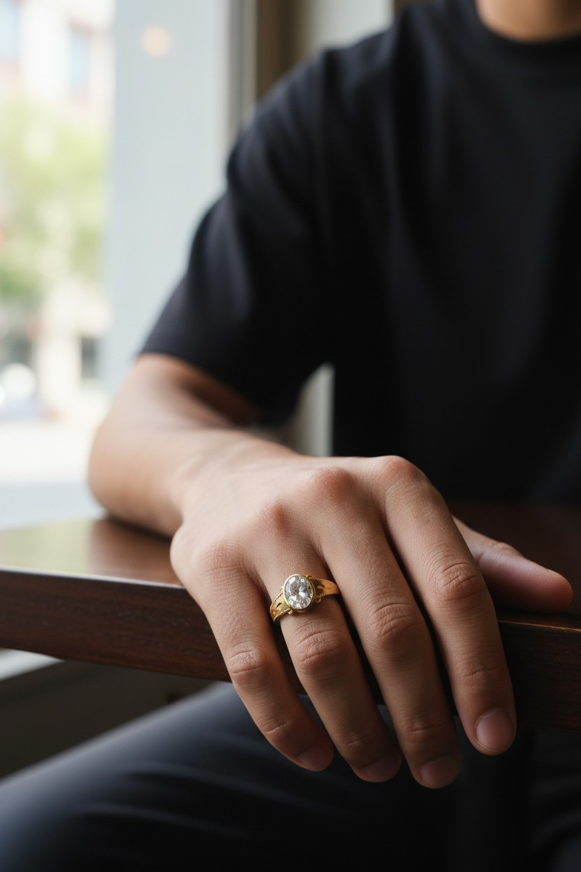 AURMEN ROYAL CRYSTAL MEN'S RING