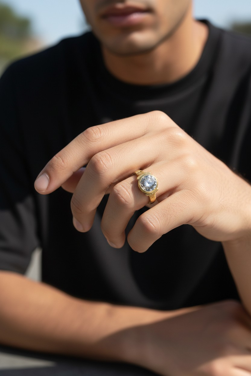 AURMEN DIAMOND LOOK CLASSIC MEN'S RING
