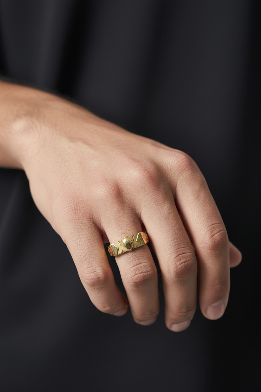 AURMEN CLASSIC CREST GOLD MEN'S RING