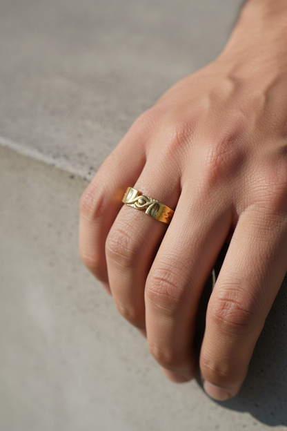 AURMEN INFINITY WAVE GOLD MEN'S RING