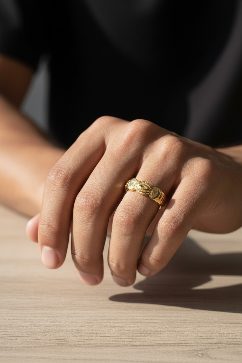 AURMEN REGAL OVAL GOLD MEN'S RING