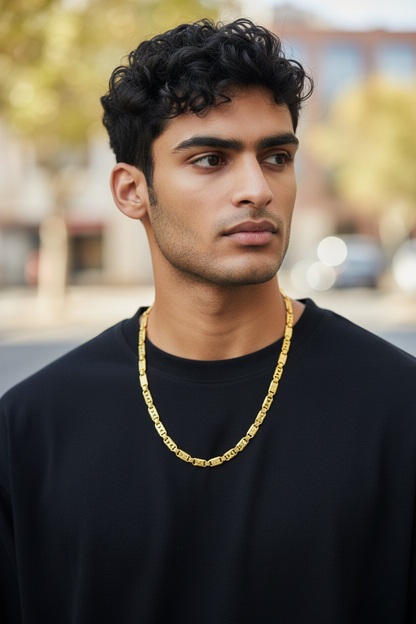 OBSIDIAN EDGE GOLD FINISH MEN'S CHAIN