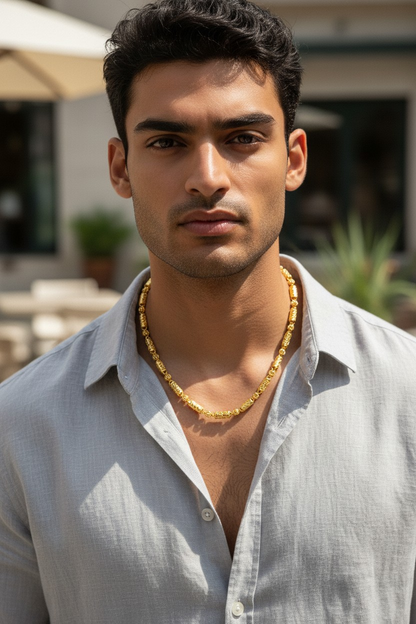 IMPERION BARREL GOLD FINISH MEN'S CHAIN