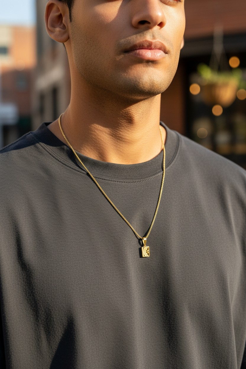 OM SYMBOL MICRO GOLD PLATED PENDANT CHAIN