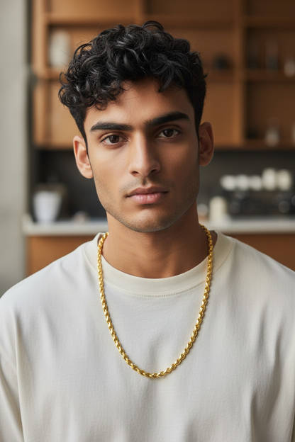 CLASSIC CURVE LINK MICRO GOLD MEN’S CHAIN