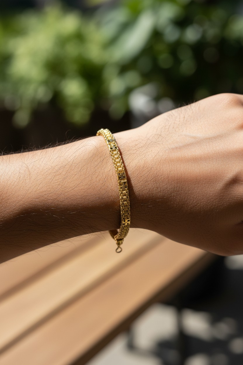 ROYAL MATRIX GOLD PLATED BRACELET FOR MEN