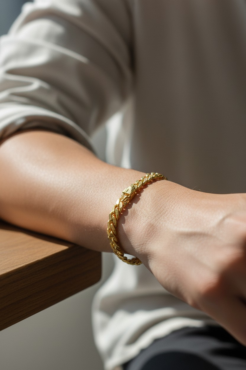 IMPERIAL CUBAN MICRO GOLD PLATED BRACELET FOR MEN | PREMIUM BRASS CUBAN LINK BRACELET