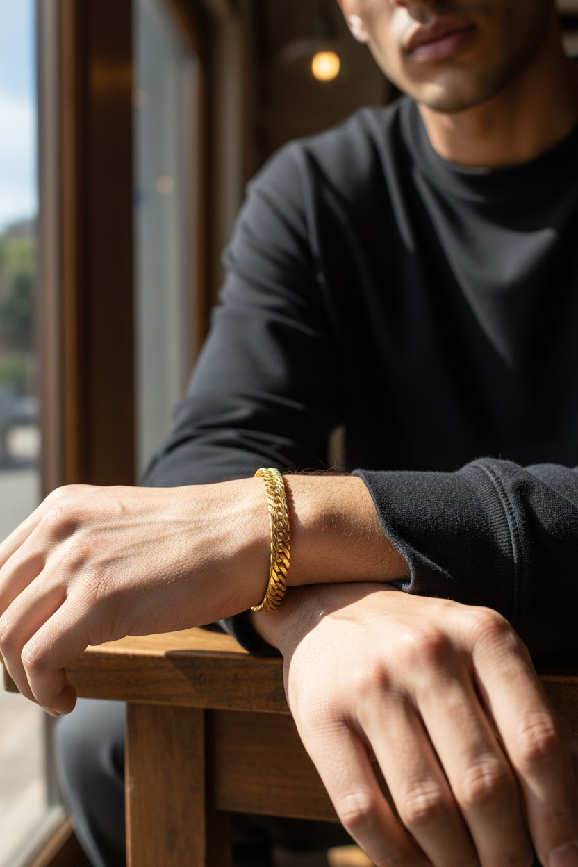 IMPERIAL DIAMOND CUT CUBAN MICRO GOLD PLATED BRACELET FOR MEN | PREMIUM BRASS BRACELET