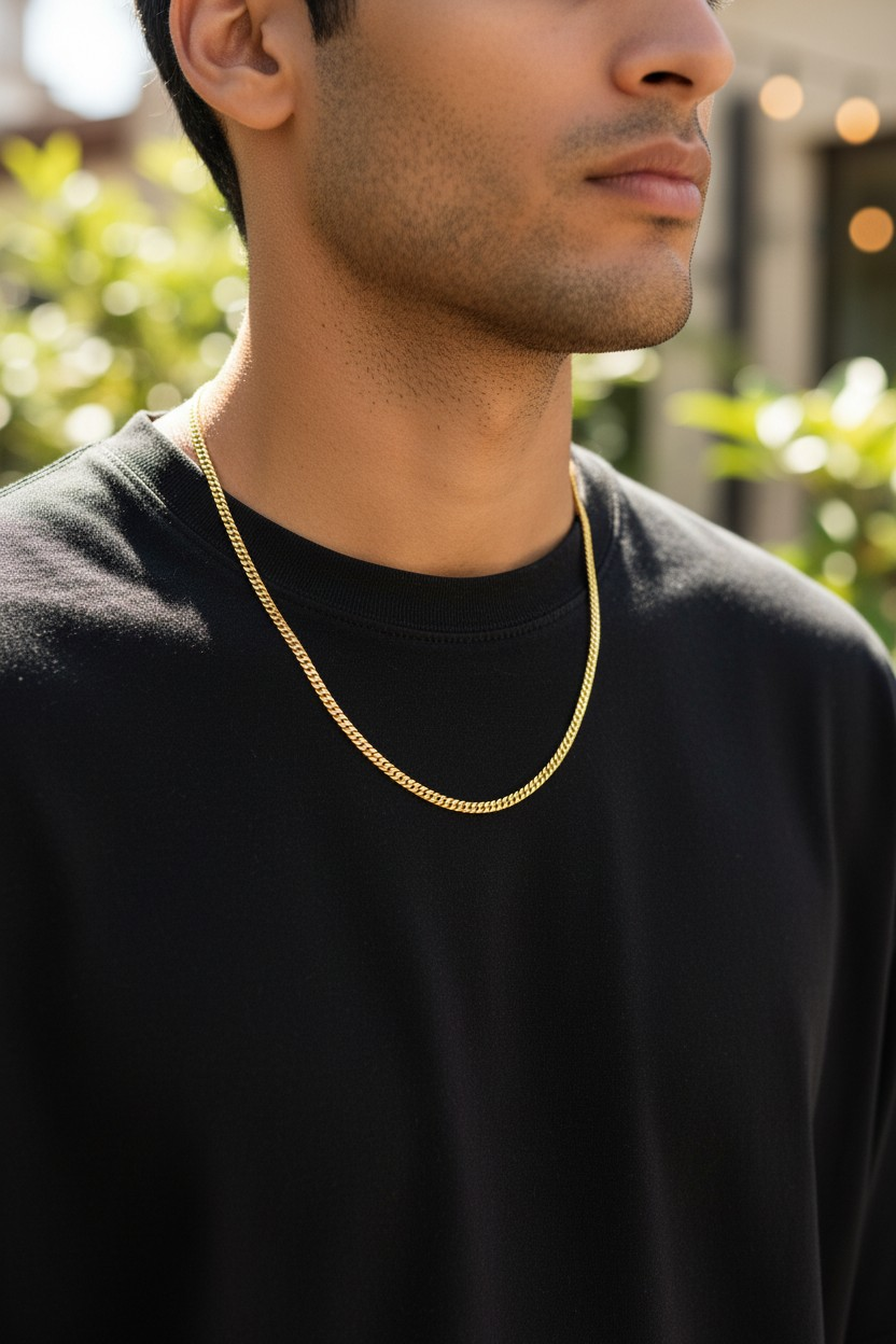 MONARCH SERPENT CUBAN MICRO GOLD PLATED CHAIN FOR MEN | PREMIUM BRASS CUBAN LINK CHAIN