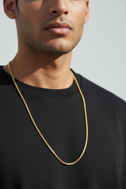 AURORA ROPE MICRO GOLD PLATED CHAIN FOR MEN | PREMIUM BRASS ROPE CHAIN