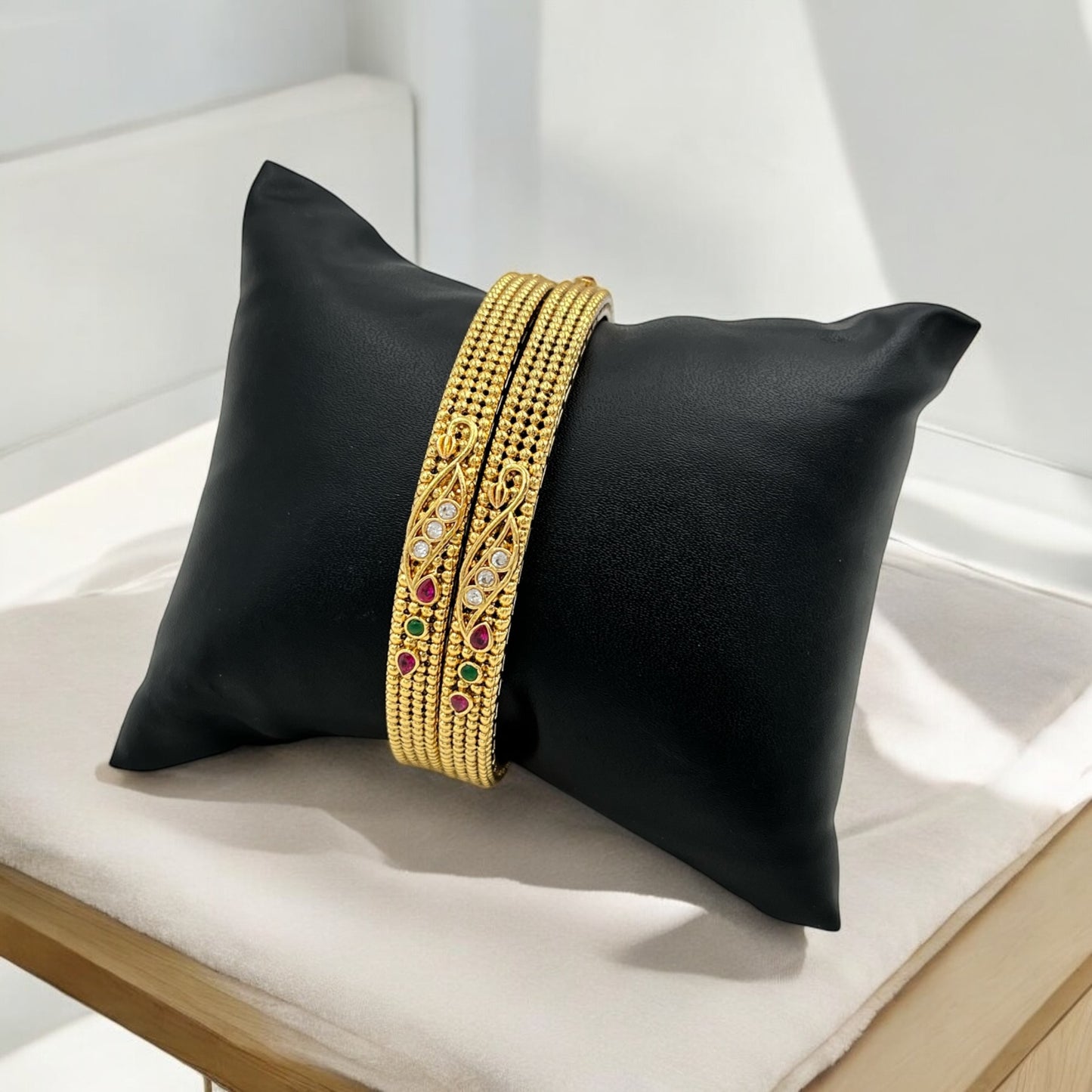 RUDRAKSHI RUBY EMERALD BANGLES