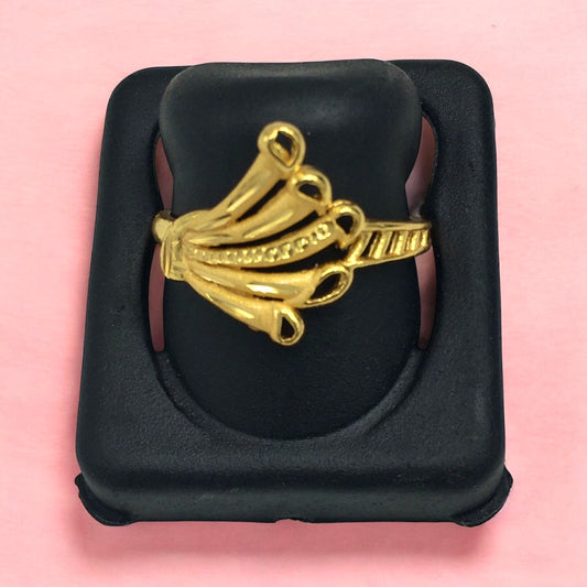 ROYAL PETAL TWIST MICRO GOLD PLATED RING FOR WOMEN