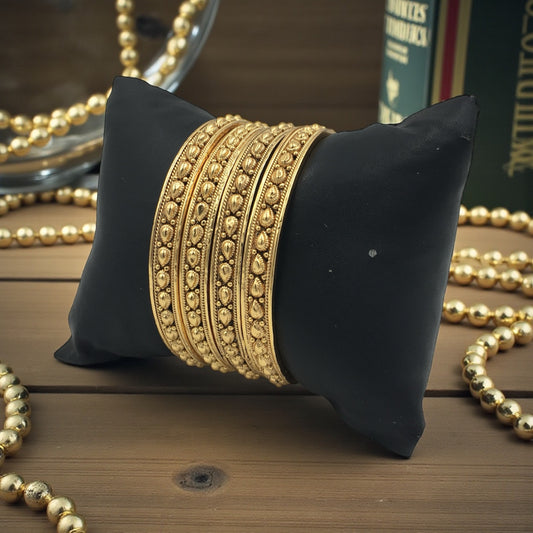 MAHARANI HEIRLOOM – RAJWADI GOLD PLATED BANGLES SET