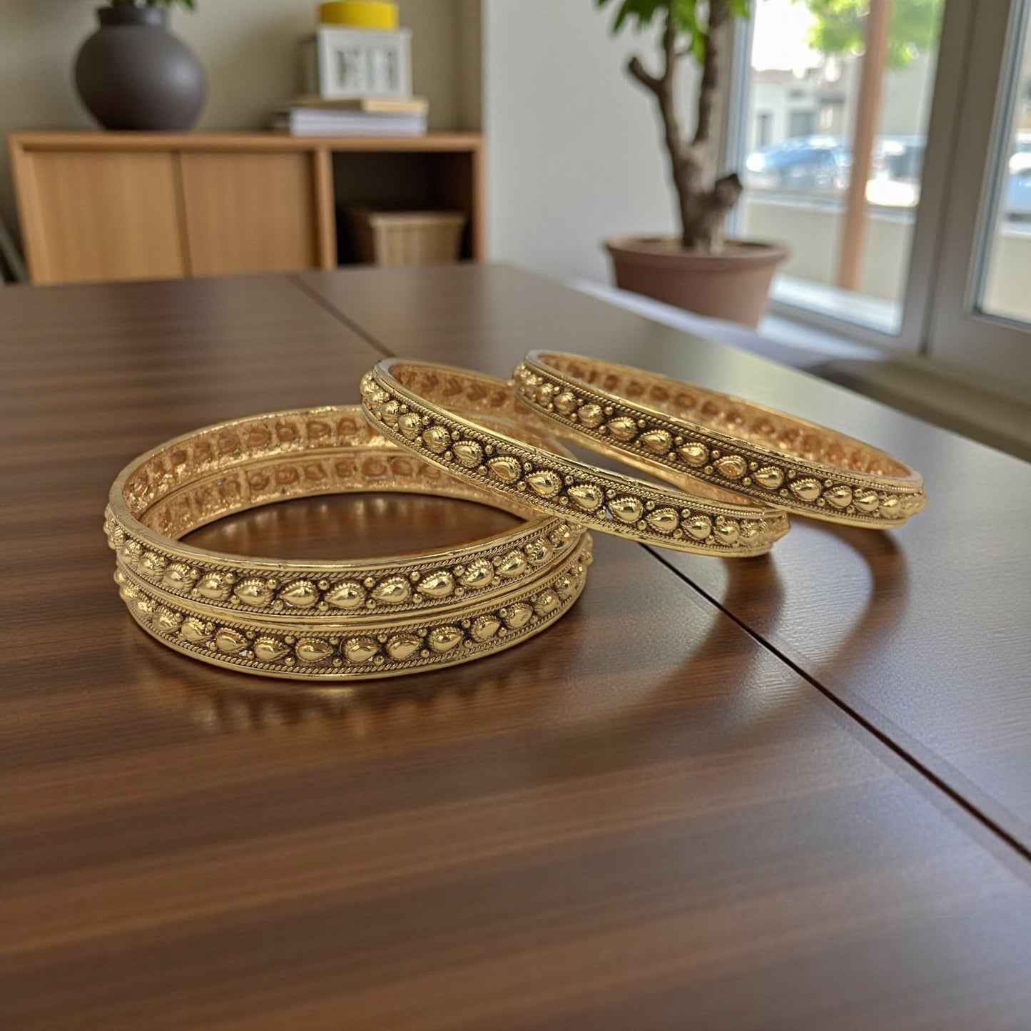 MAHARANI HEIRLOOM – RAJWADI GOLD PLATED BANGLES SET