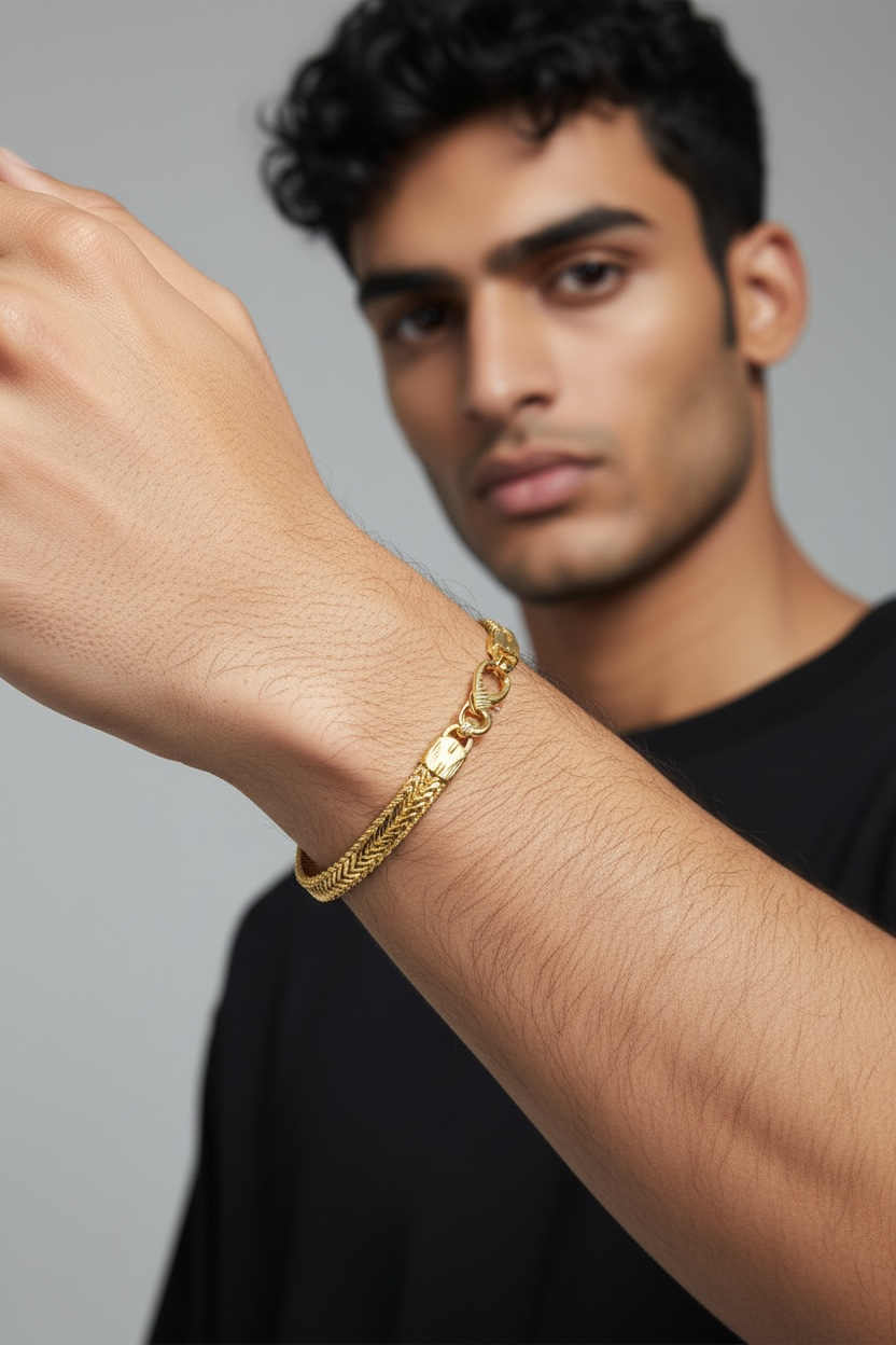 VORTEX WEAVE BRACELET – MICRO GOLD PLATED MEN'S BRACELET