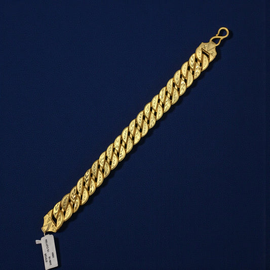 TITANIUM LEAF LINK GOLD BRACELET