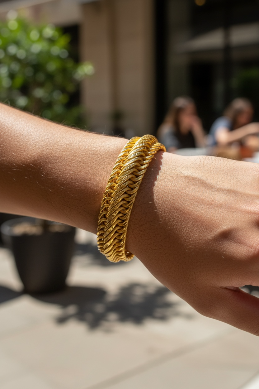 ROYAL TWIN WEAVE GOLD BRACELET