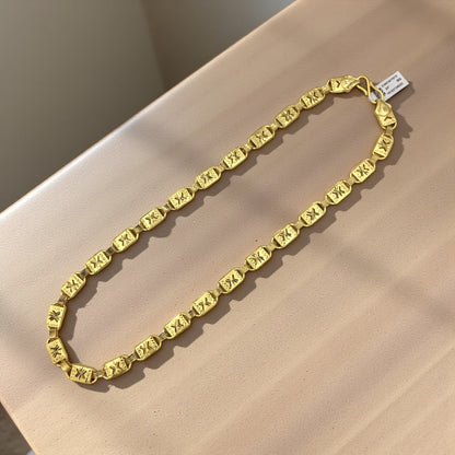 ROYAL MONARCH BLOCK GOLD 20 INCH MEN’S CHAIN