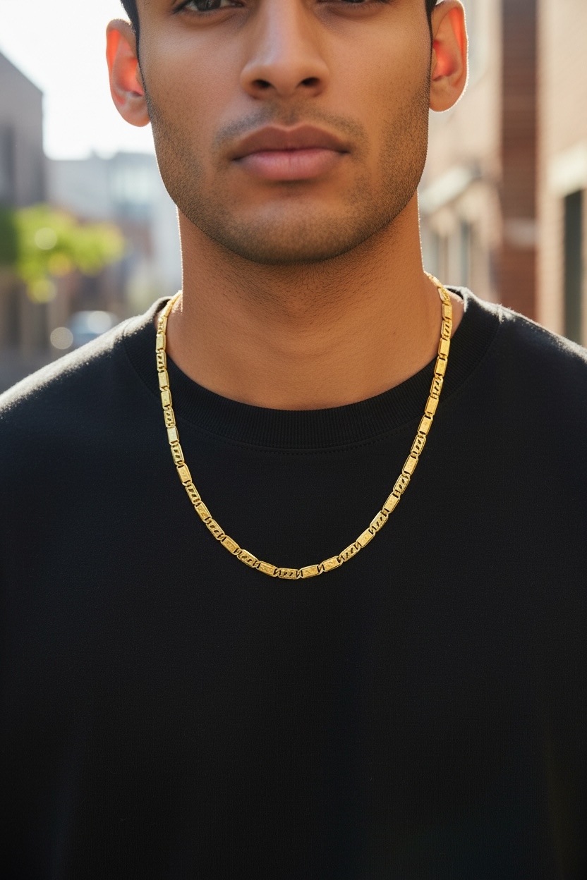 SOVEREIGN GRID GOLD NAWABI 20 INCH MEN’S CHAIN